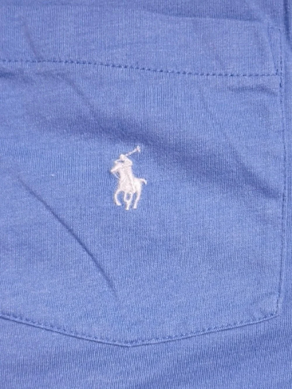Polo‎ by Ralph Lauren Men's Light Blue V-Neck Pocket Tee